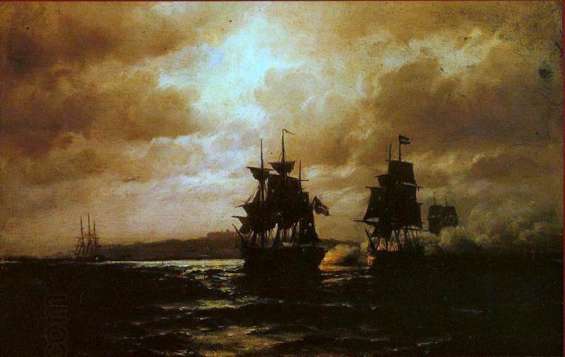 Eduardo de Martino Combate naval oil painting picture